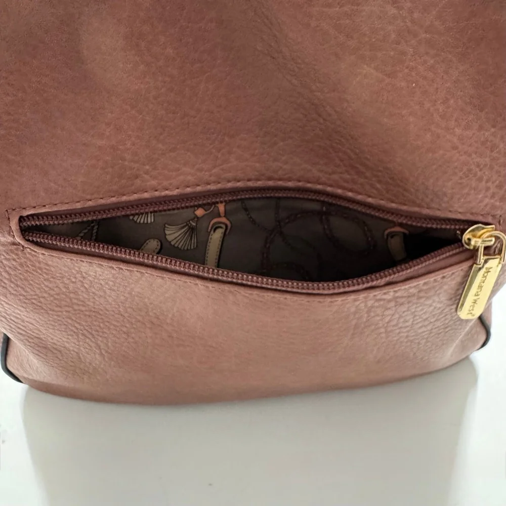 Montana West Hobo Crossbody Shoulder Bag Pink Studded Faux Leather Southwestern